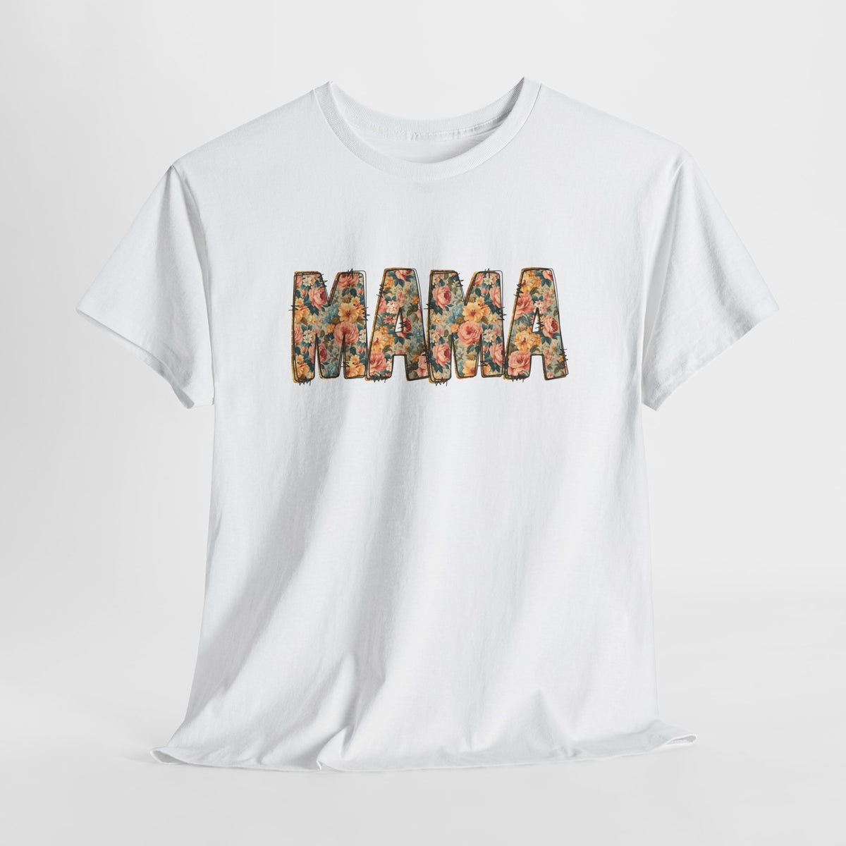 Wit oversized T-shirt met “MAMA” tekstprint midden op de borst