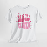 Wit meisjes-T-shirt met roze grafische tekst op de borst, ronde hals en korte mouwen