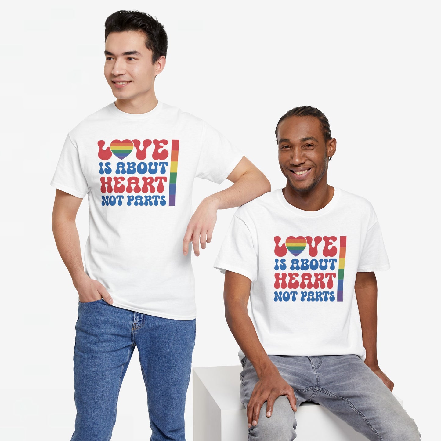 Gay Pride T-shirt - Love is about heart, not parts - Oversized #31