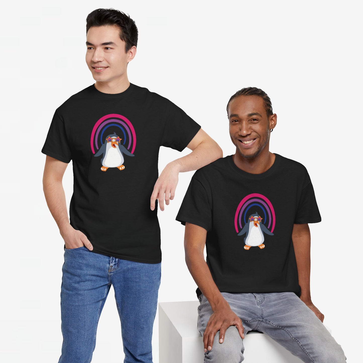Gay Pride T-shirt - Bi Penguin - Oversized #59