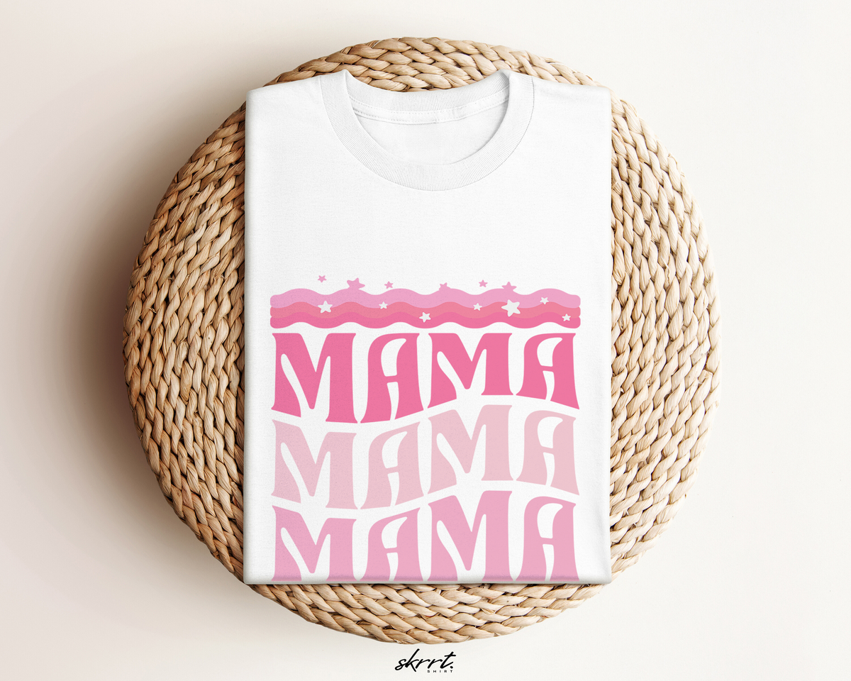 Oversized wit T-shirt met roze 'Mama' print op de borst
