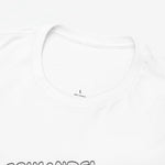 Oversized witte T-shirt, ronde hals met kleine 100% katoen tekst