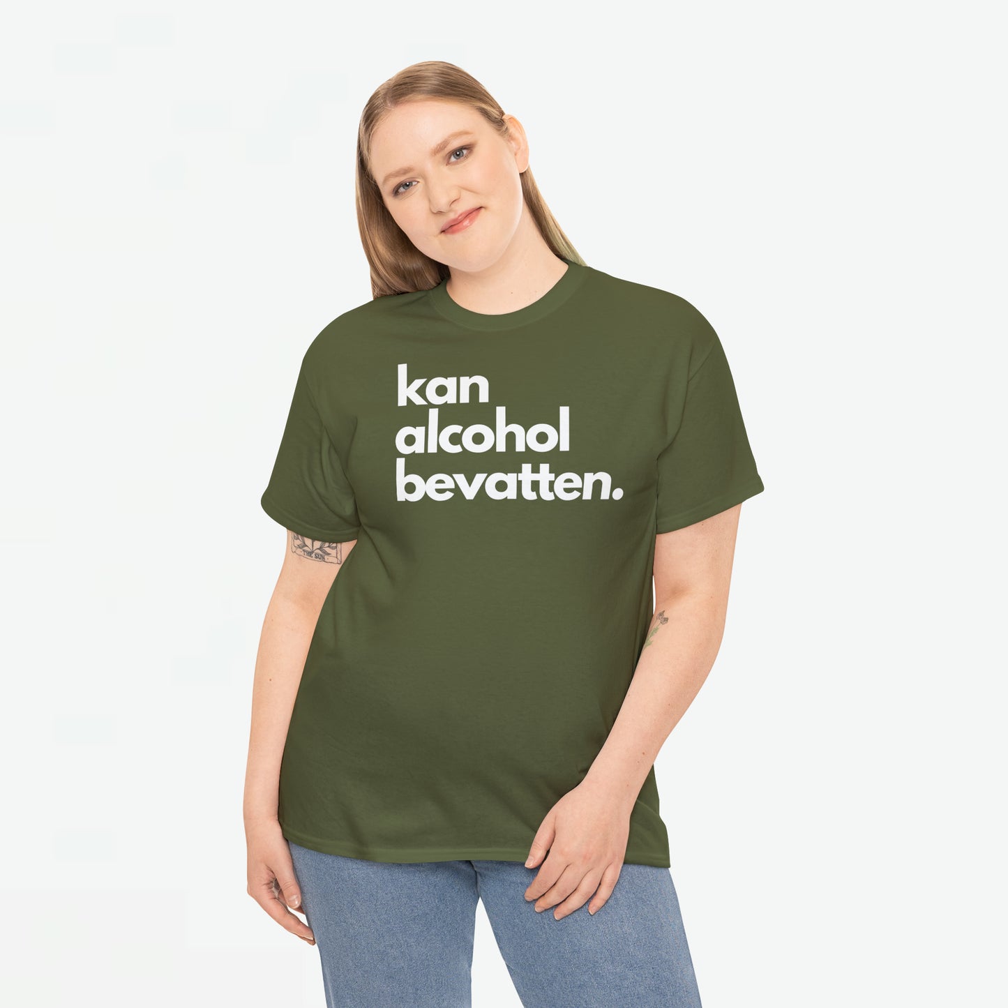 Kan Alcohol Bevatten | Front Print | Koningsdag T-shirt | Oversized