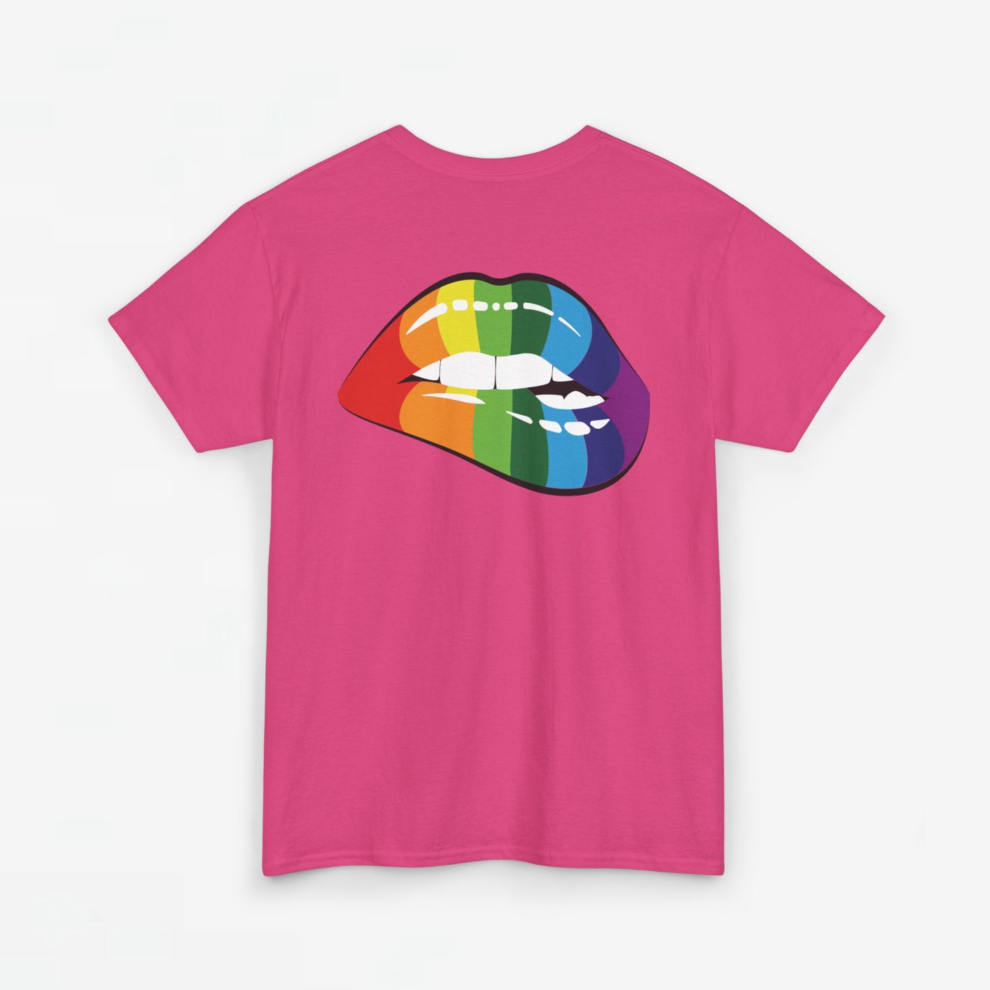 Gay Pride T-shirt - Regenboog Lippen- Back Print - Oversized #35