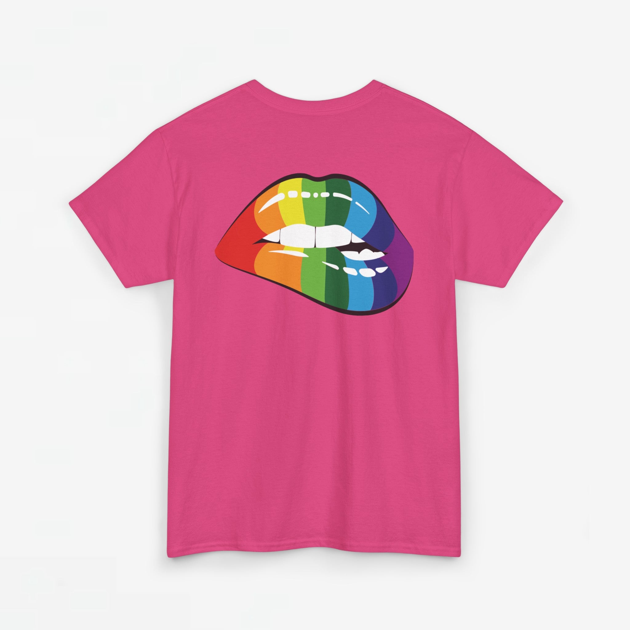 Gay Pride T-shirt - Regenboog Lippen- Back Print - Oversized #35