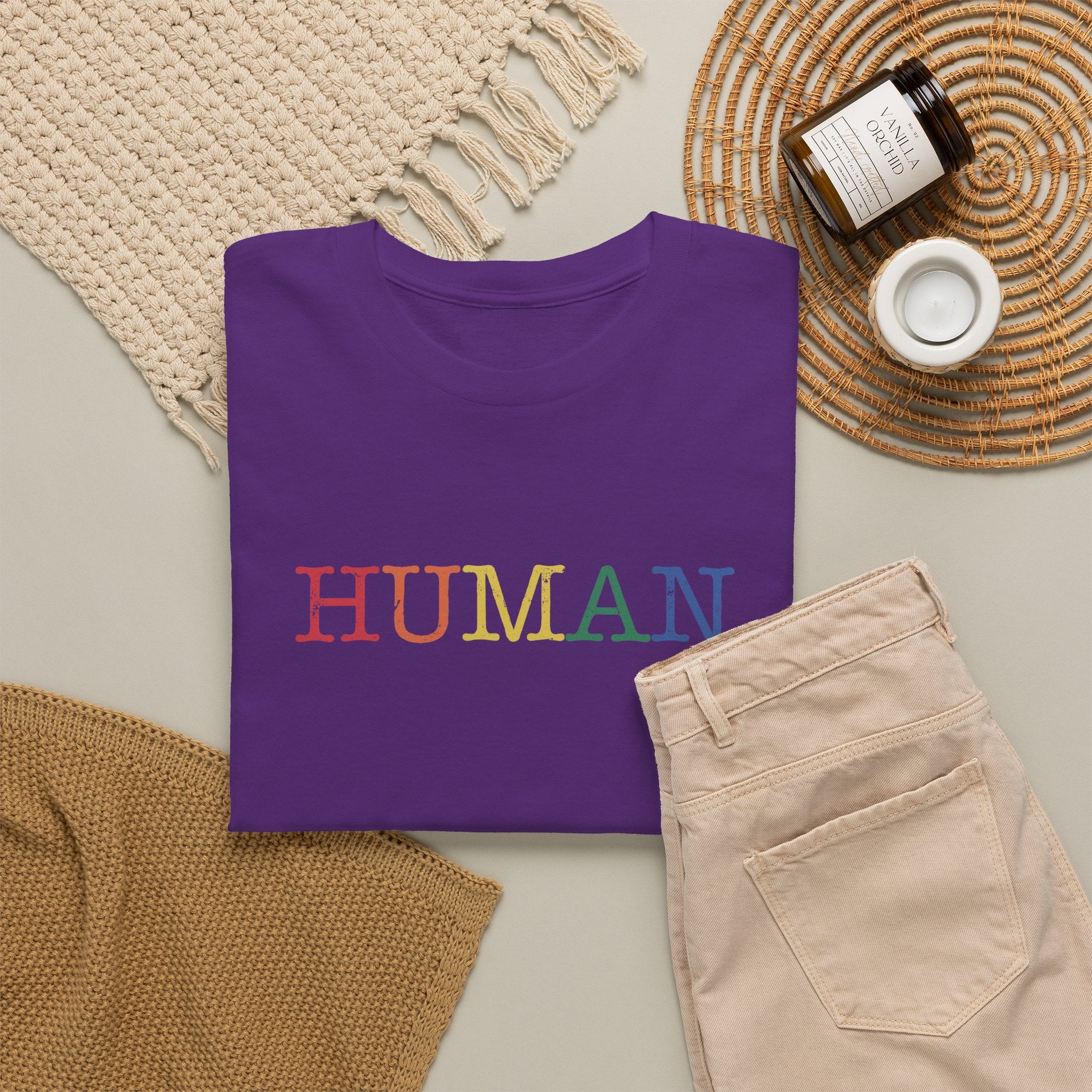 Gay Pride T-shirt - Regenboog Human - Oversized #1