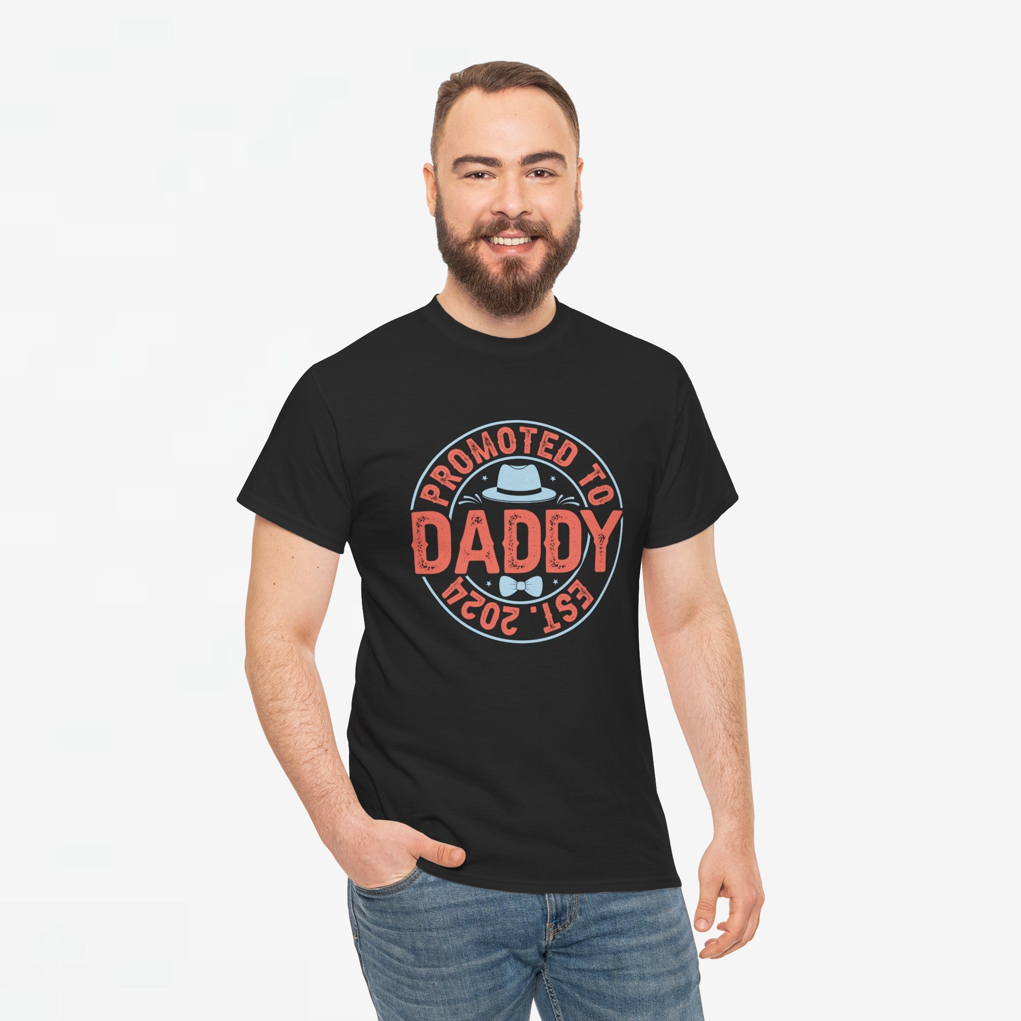 Vaderdag Papa Cadeau - T-shirt - Promoted to Daddy EST 2024 - Oversized #30