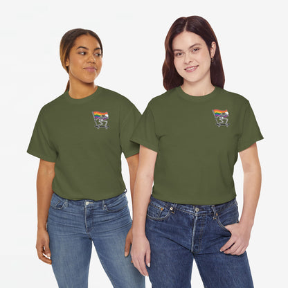 Gay Pride T-shirt - Skelet Pride Regenboog Flag - Back Print - Oversized #71
