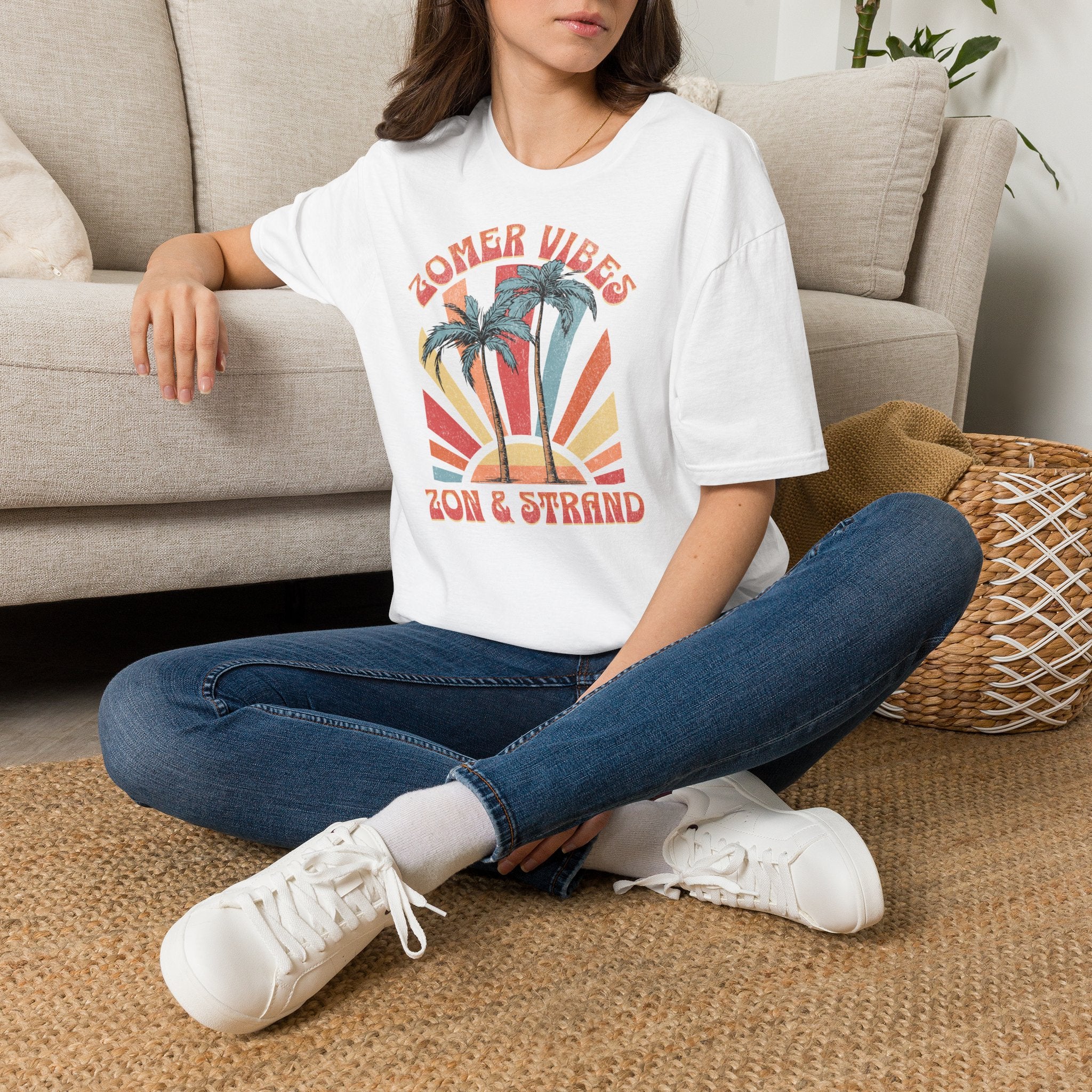 Dames Zomer T-shirt met print - Zomer Vibes Zon & Strand | SkrrtShirt