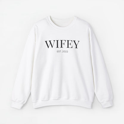 Gepersonaliseerde Bruiloft en trouwdag truien cadeau - Wifey & Hubby Koppel Huwelijksreis truien met EST Jaar #2