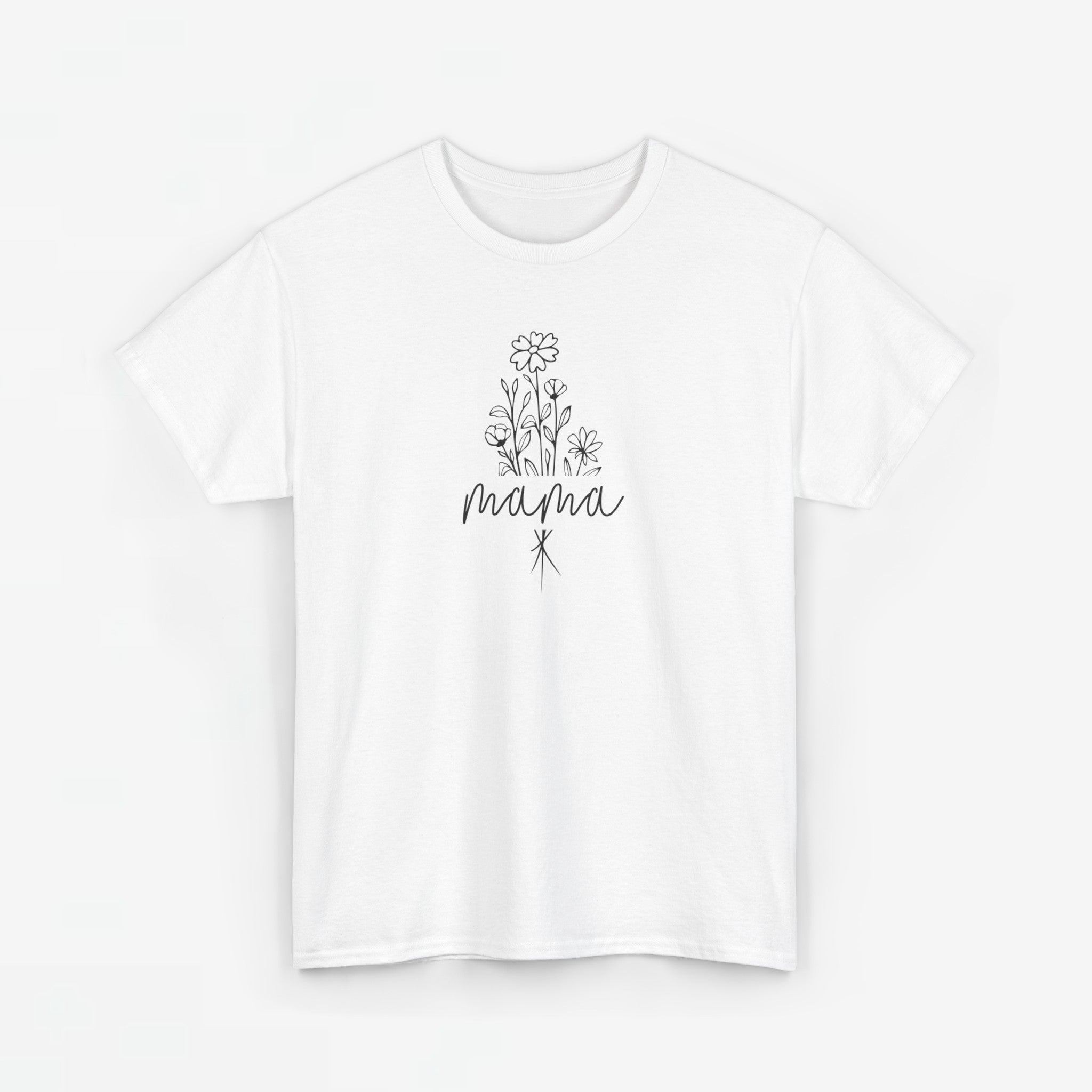 Moederdag Mama Cadeau - T-shirt - Line Art Bloem - Oversized - #23