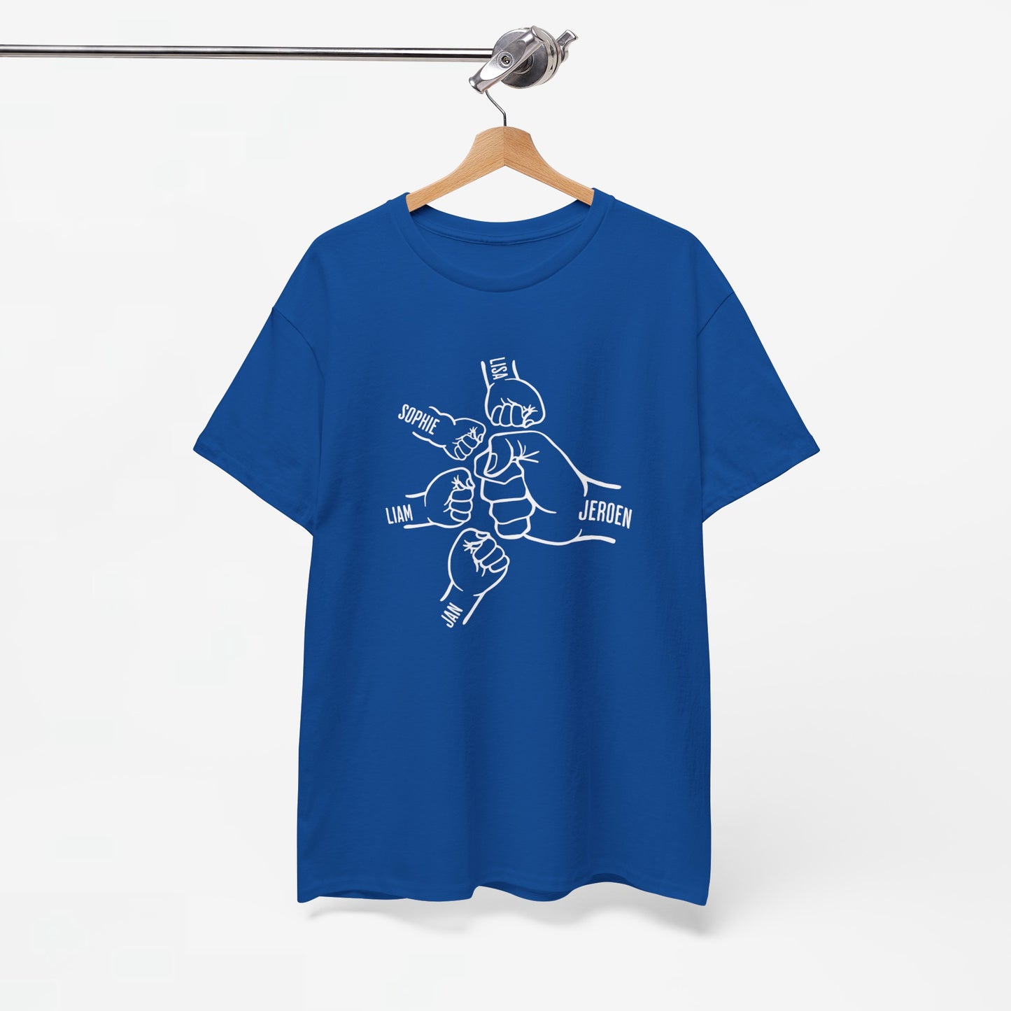 Gepersonaliseerde Vaderdag Papa Cadeau - T-shirt - Fist Bump Papa met namen