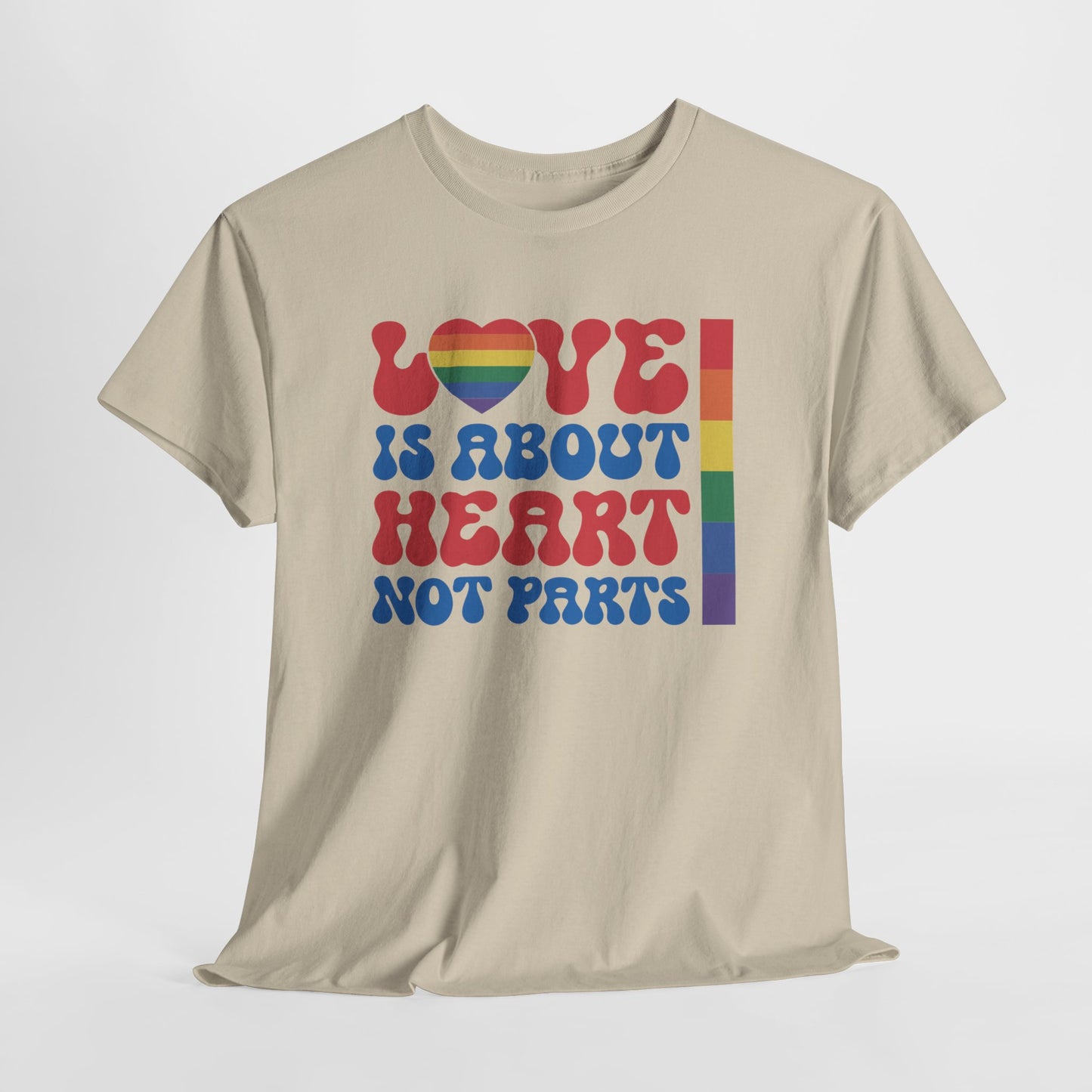 Gay Pride T-shirt - Love is about heart, not parts - Oversized #31