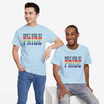 Gay Pride T-shirt - Won't Hide My Pride (zwarte tekst) - Oversized #27