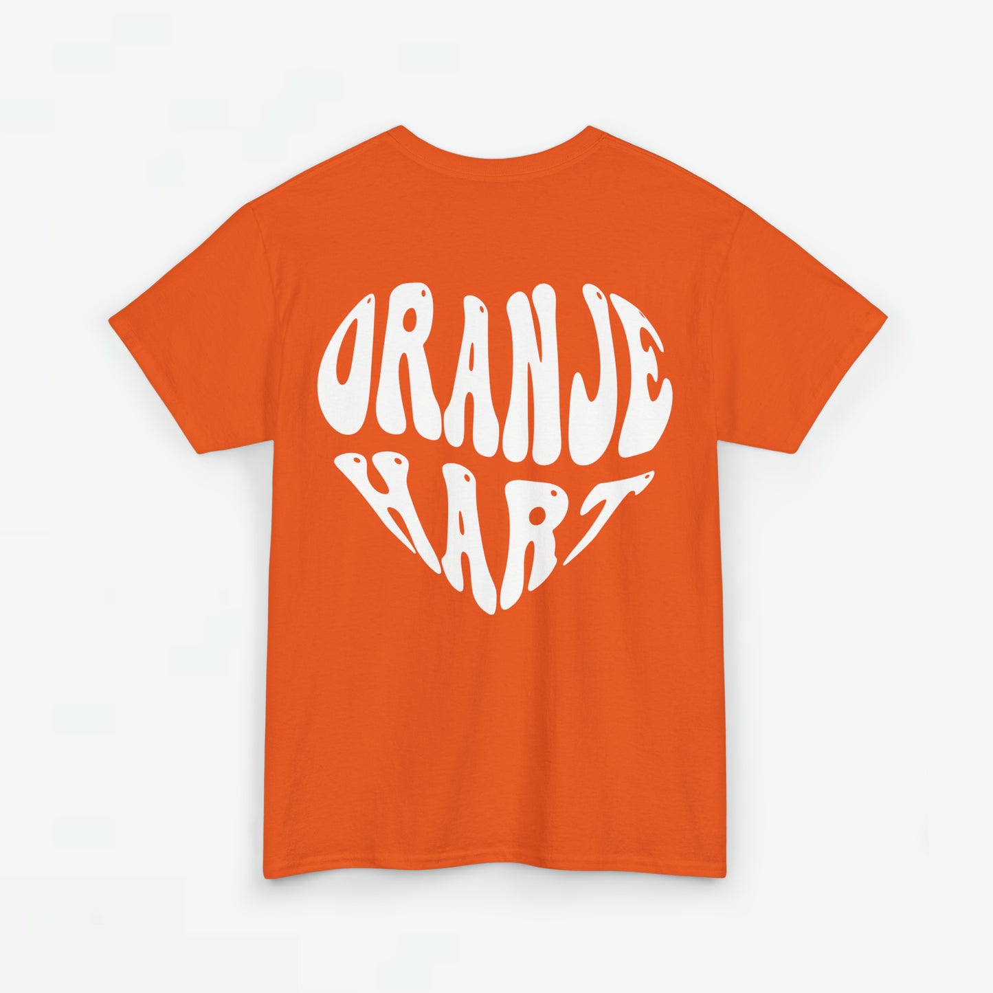 Oranje Hart | Back Print | Koningsdag T-shirt | Oversized | Heren