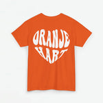 Oversized Koningsdag T-shirt voor dames, oranje stof met grote witte borstprint "ORANJE".