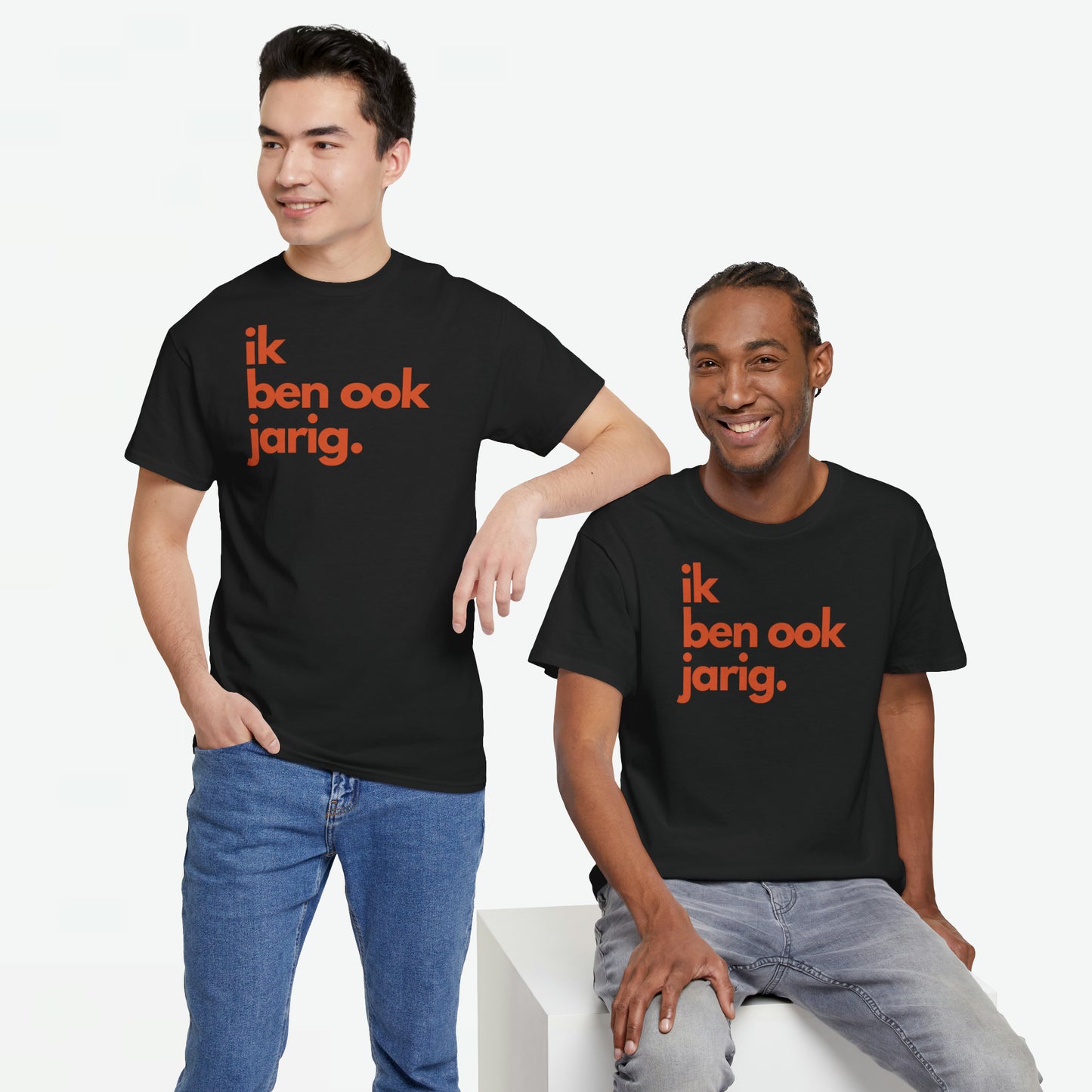 Ik ben ook jarig | Front Print | Koningsdag T-shirt | Oversized