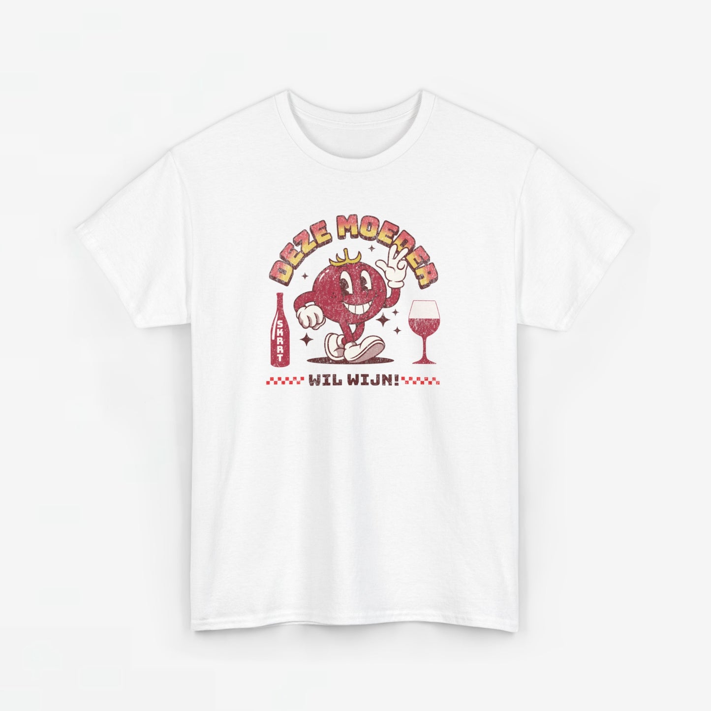 Moederdag Mama Cadeau - T-shirt - Deze Moeder Wil Wijn - Oversized - #97