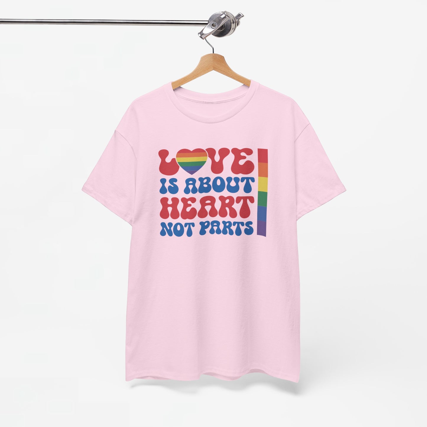 Gay Pride T-shirt - Love is about heart, not parts - Oversized #31