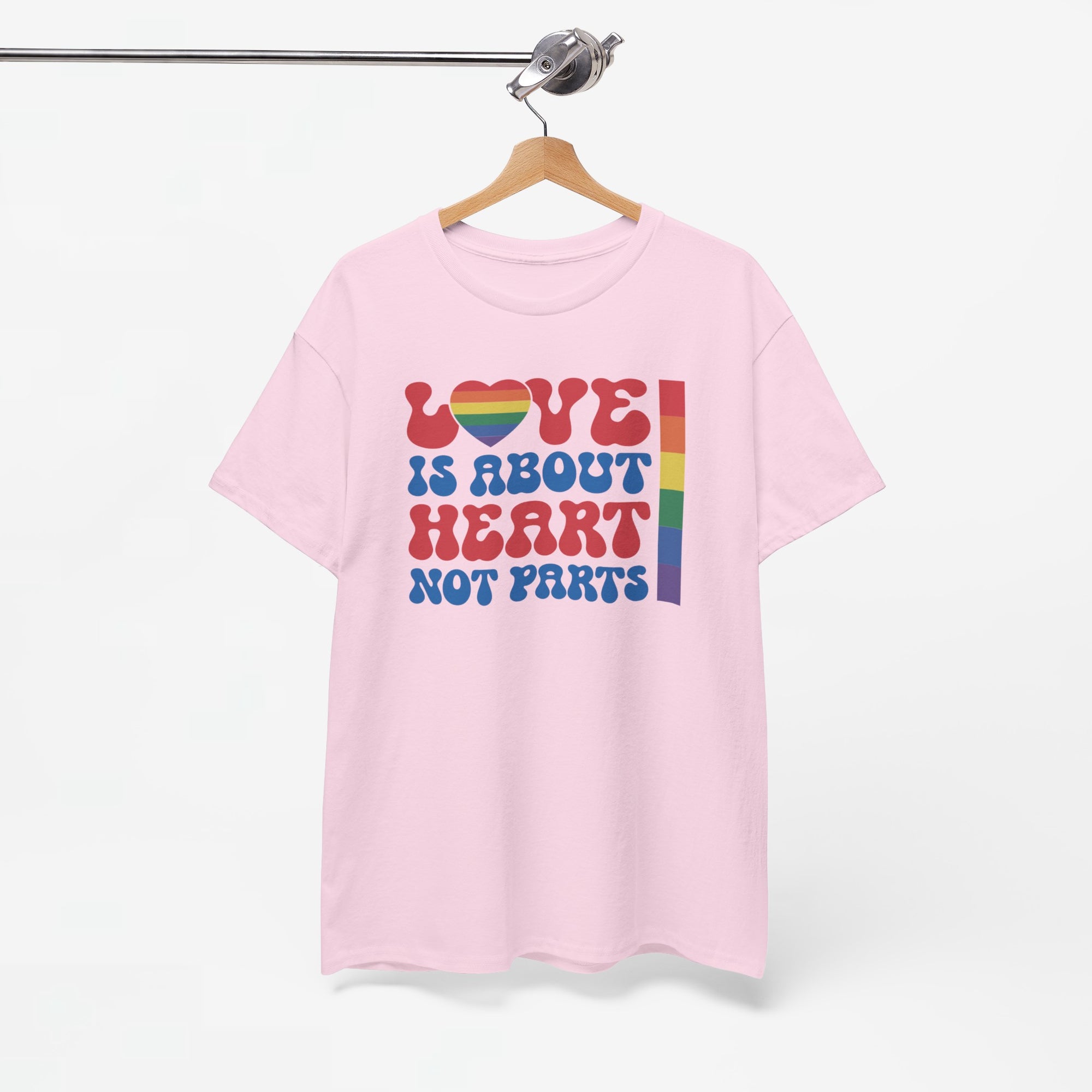 Gay Pride T-shirt - Love is about heart, not parts - Oversized #31