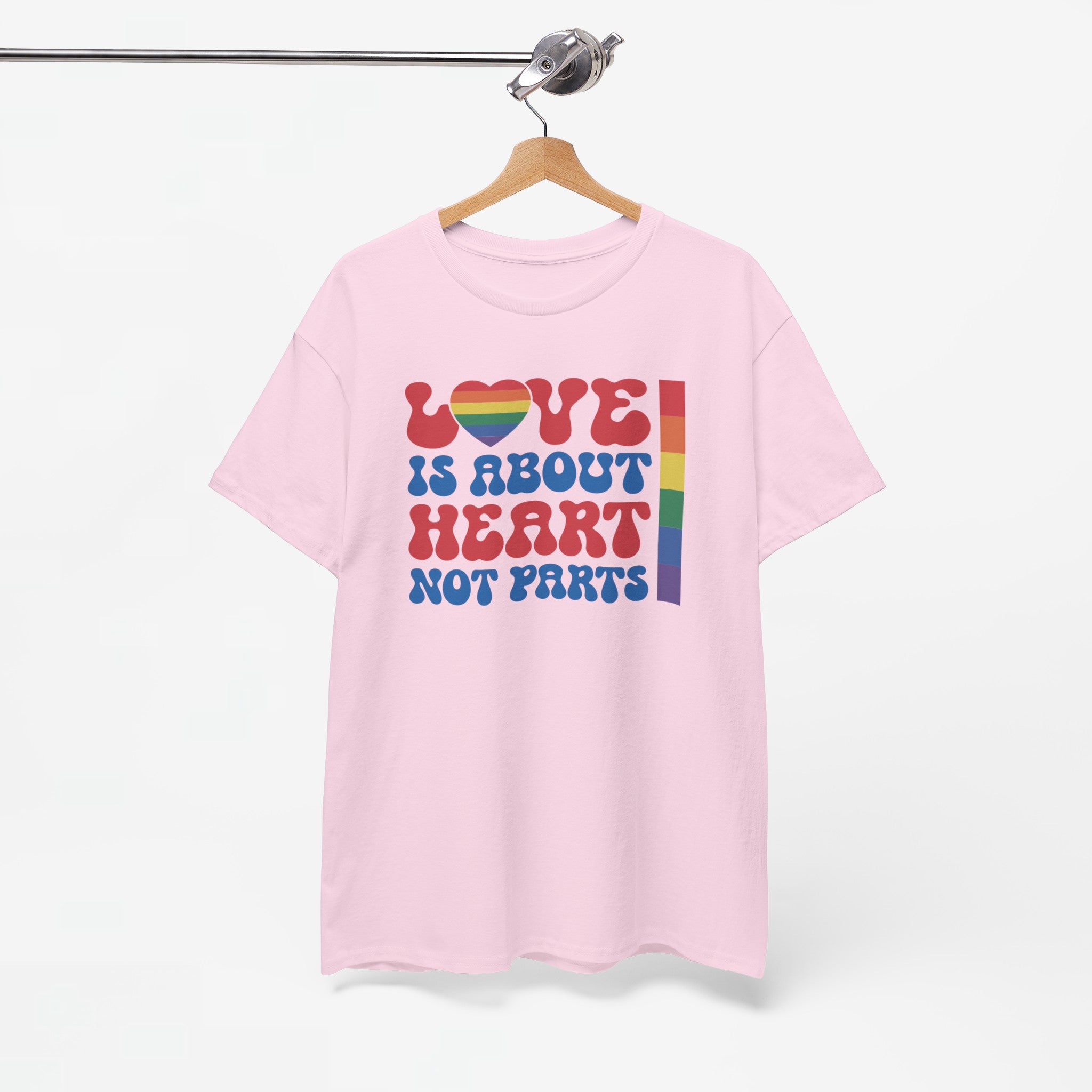Gay Pride T-shirt - Love is about heart, not parts - Oversized #31