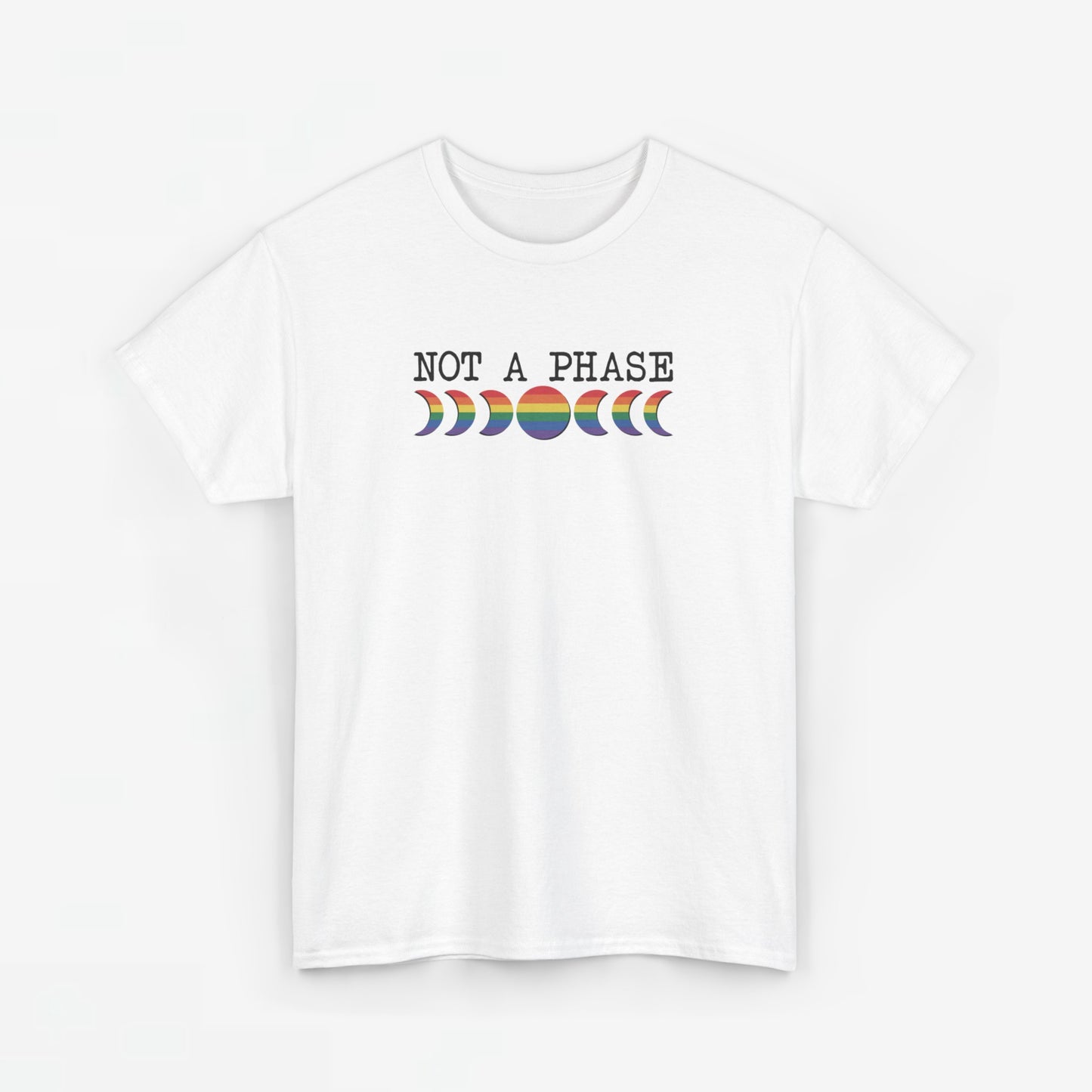 Gay Pride T-shirt - Not a phase (zwarte tekst) - Oversized #3