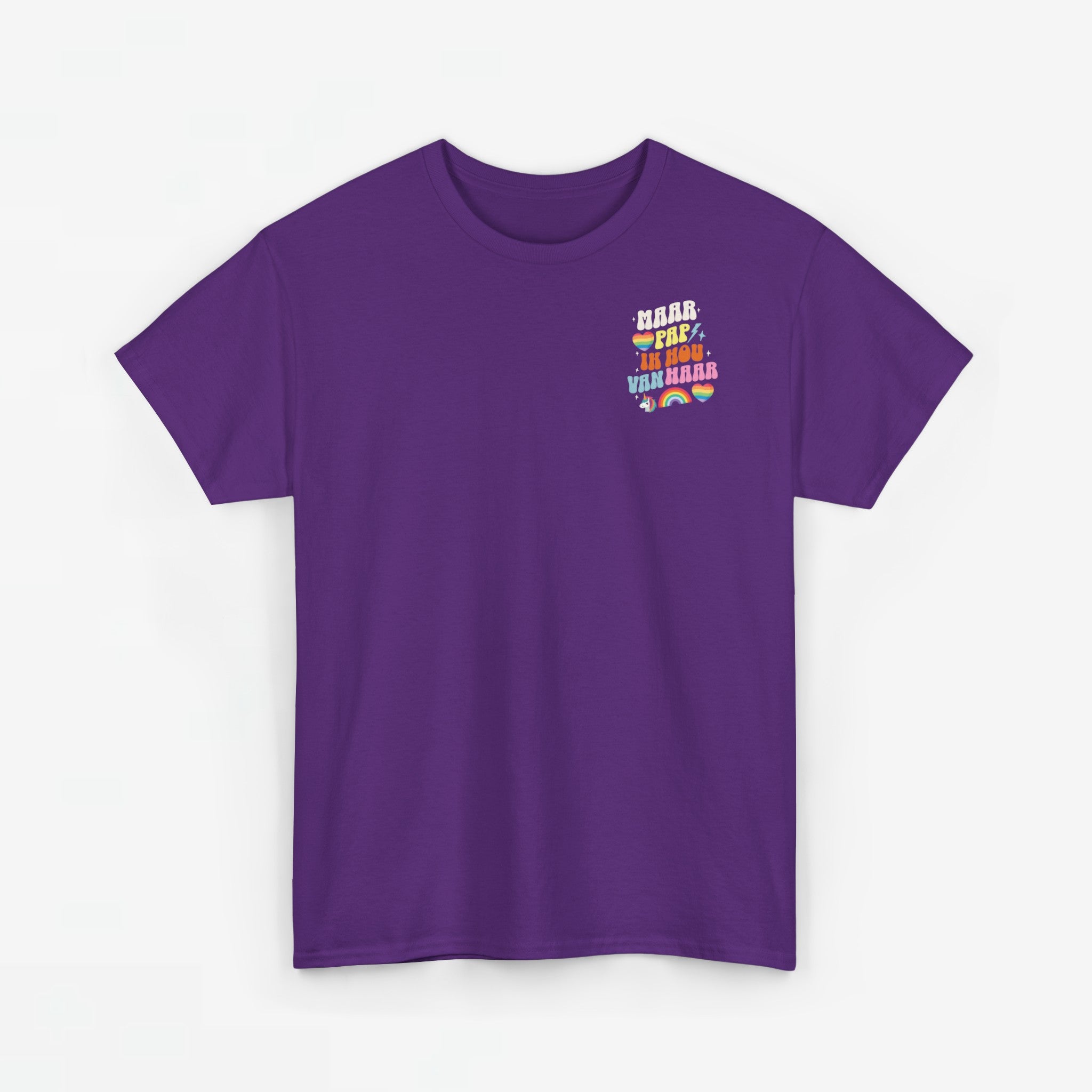 Gay Pride T-shirt - Maar Pap, Ik Hou Van Haar Eenhoorn - Back Print - Oversized Tee