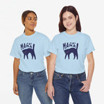 Twee oversized lichtblauwe T-shirts met “Kat Mama” poesprint op de borst