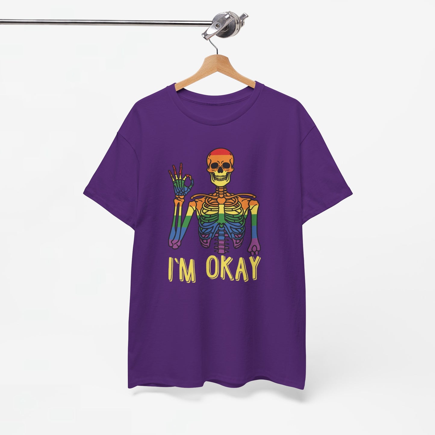 Gay Pride T-shirt - Skelet I'm Okay - Oversized #69