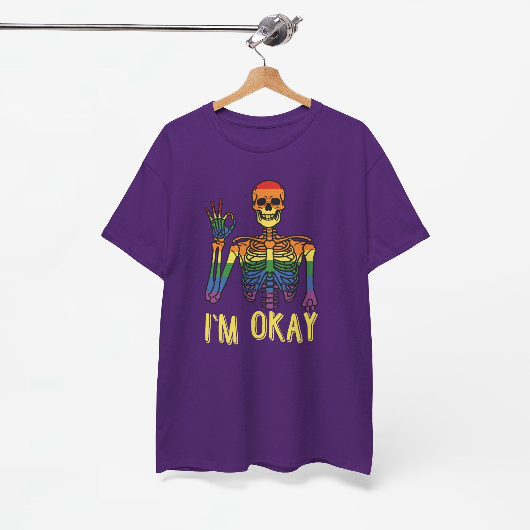 Gay Pride T-shirt - Skelet I'm Okay - Oversized #69