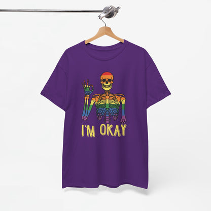 Gay Pride T-shirt - Skelet I'm Okay - Oversized #69