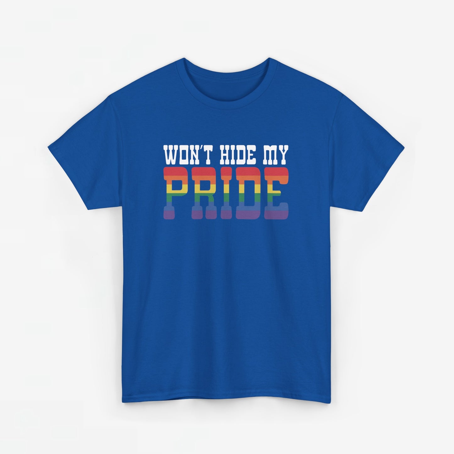 Gay Pride T-shirt - Won't Hide My Pride (witte tekst) - Oversized #26