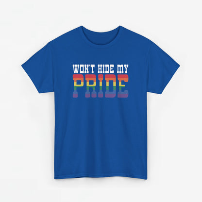 Gay Pride T-shirt - Won't Hide My Pride (witte tekst) - Oversized #26