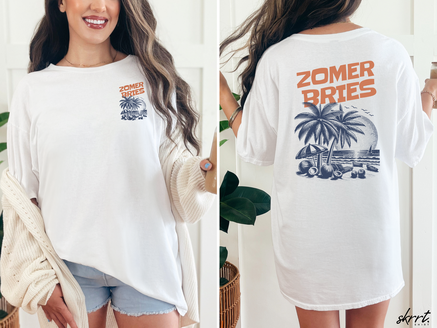 Zomer T-shirt voor Dames - Skrrtshirt Zomervakantie Oversized Tee #8 - Zomer Bries