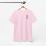 Roze T-shirt met kleine bloemetjesprint aan de voorkant