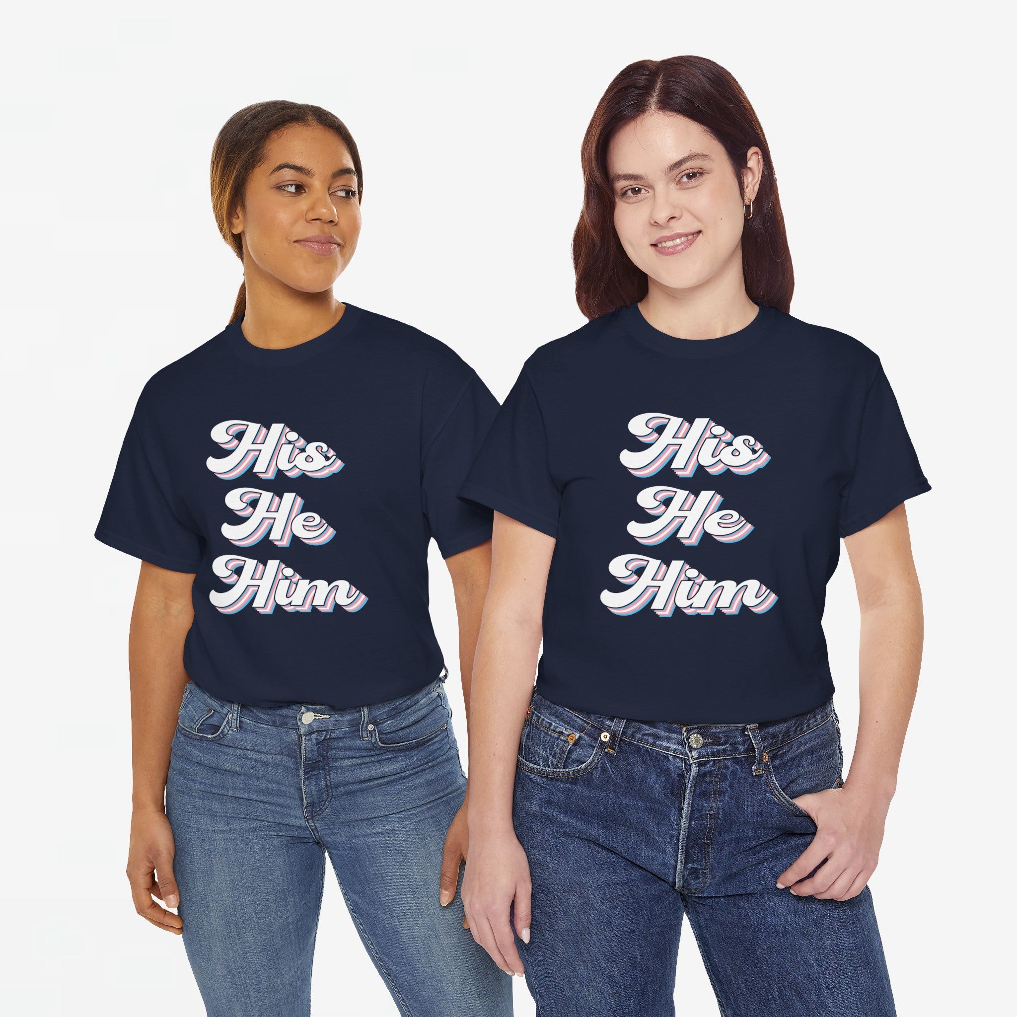 Gay Pride T-shirt - His He Him - Oversized #63