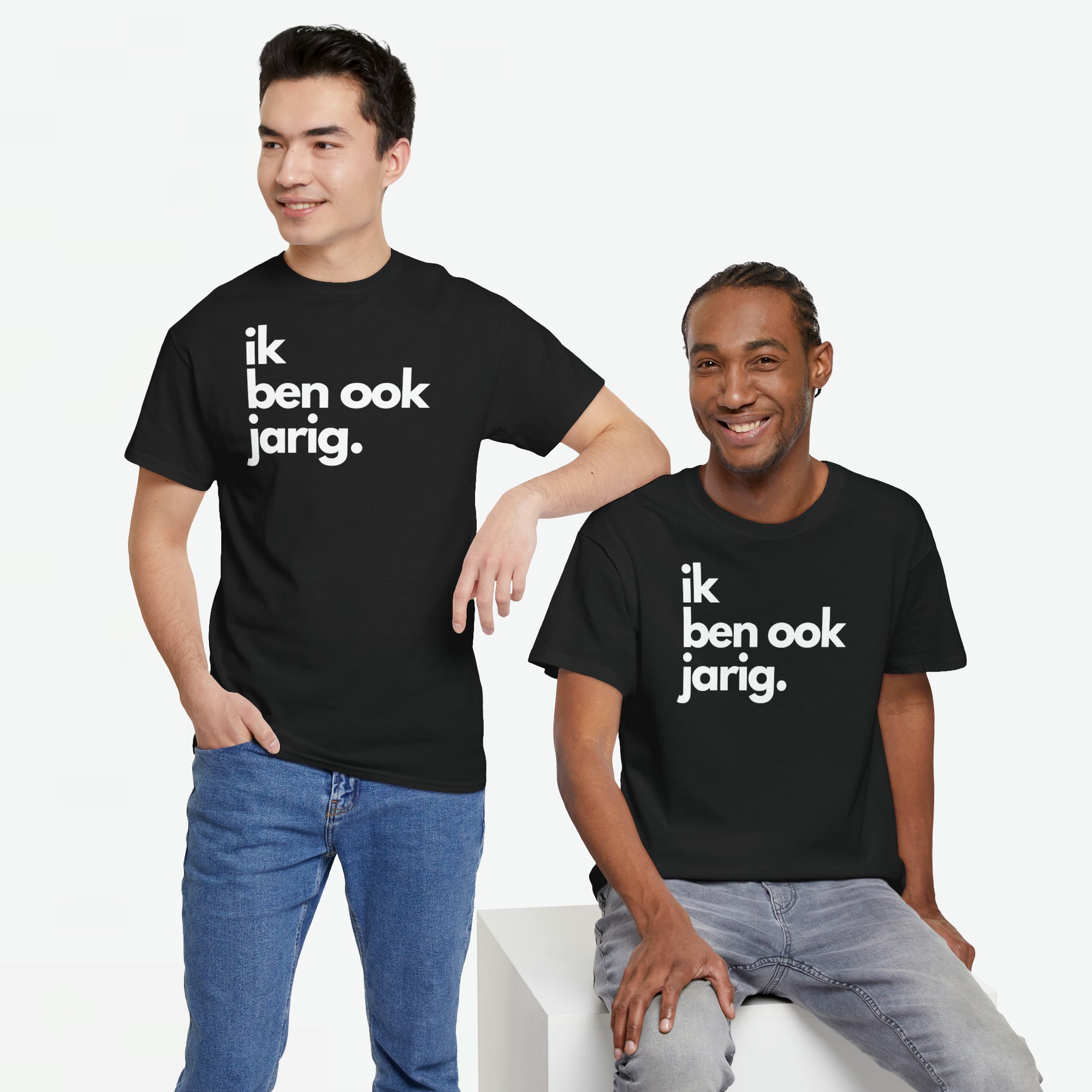 Ik ben ook jarig | Front Print | Koningsdag T-shirt | Oversized