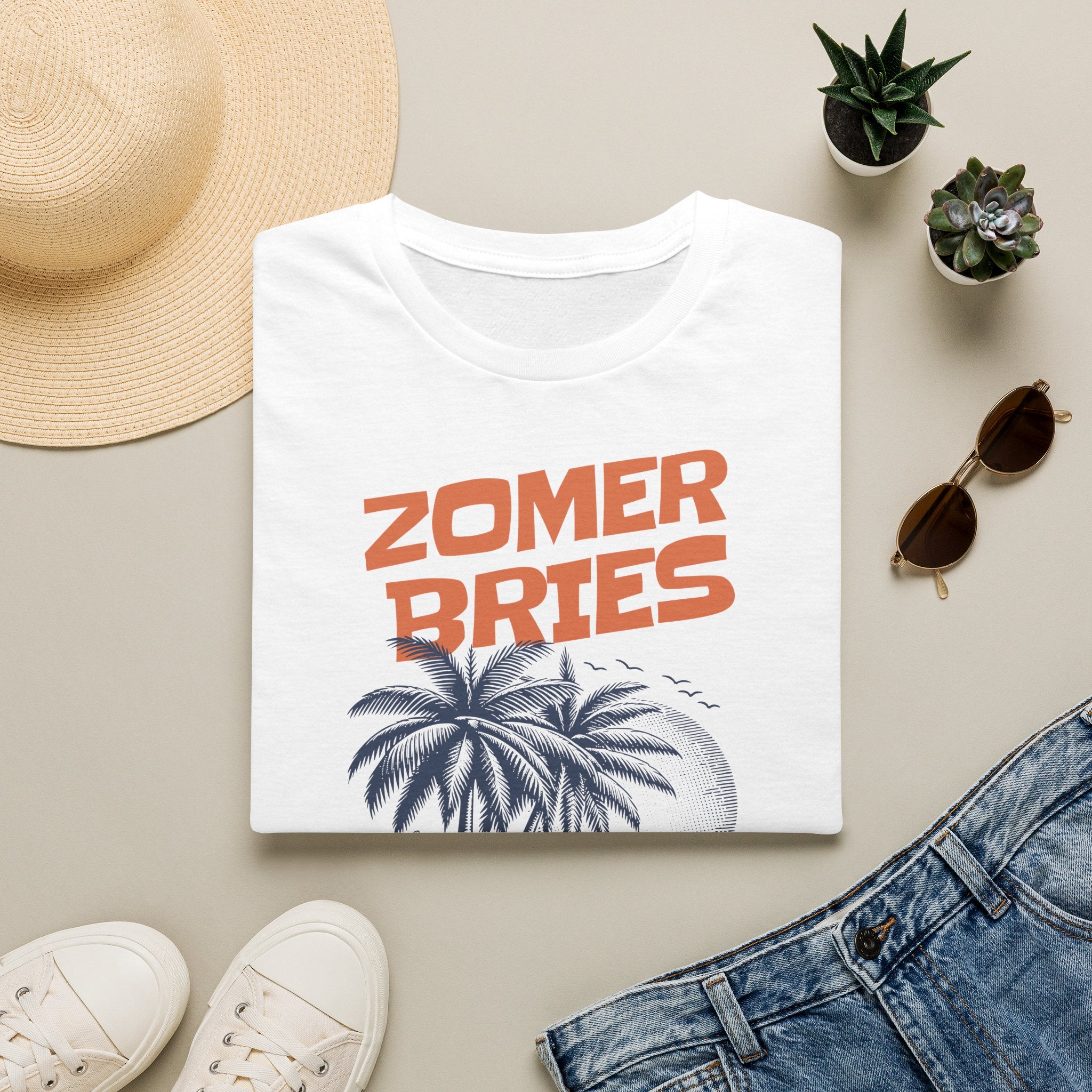 Dames Zomer T-shirt met print - Zomer Bries | SkrrtShirt