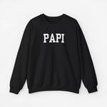 Zwarte sweater met 'PAPI' op de borst