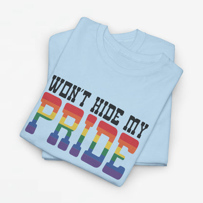 Gay Pride T-shirt - Won't Hide My Pride (zwarte tekst) - Oversized #27