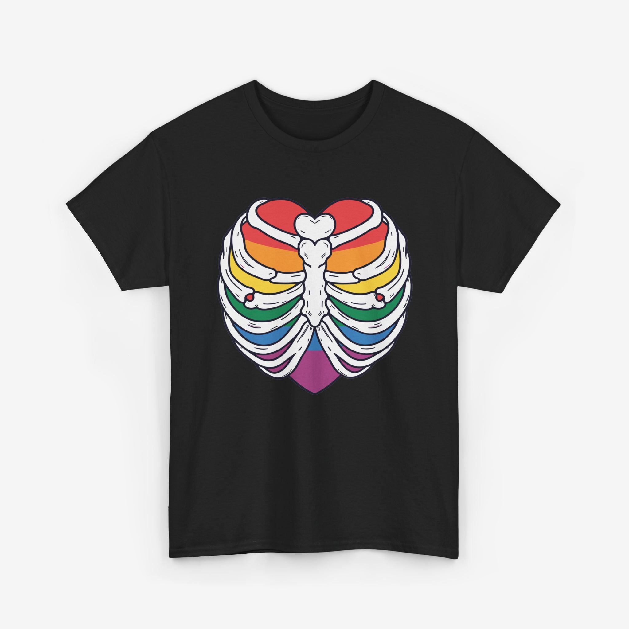 Gay Pride T-shirt - Skelet Regenbooghart | SkrrtShirt