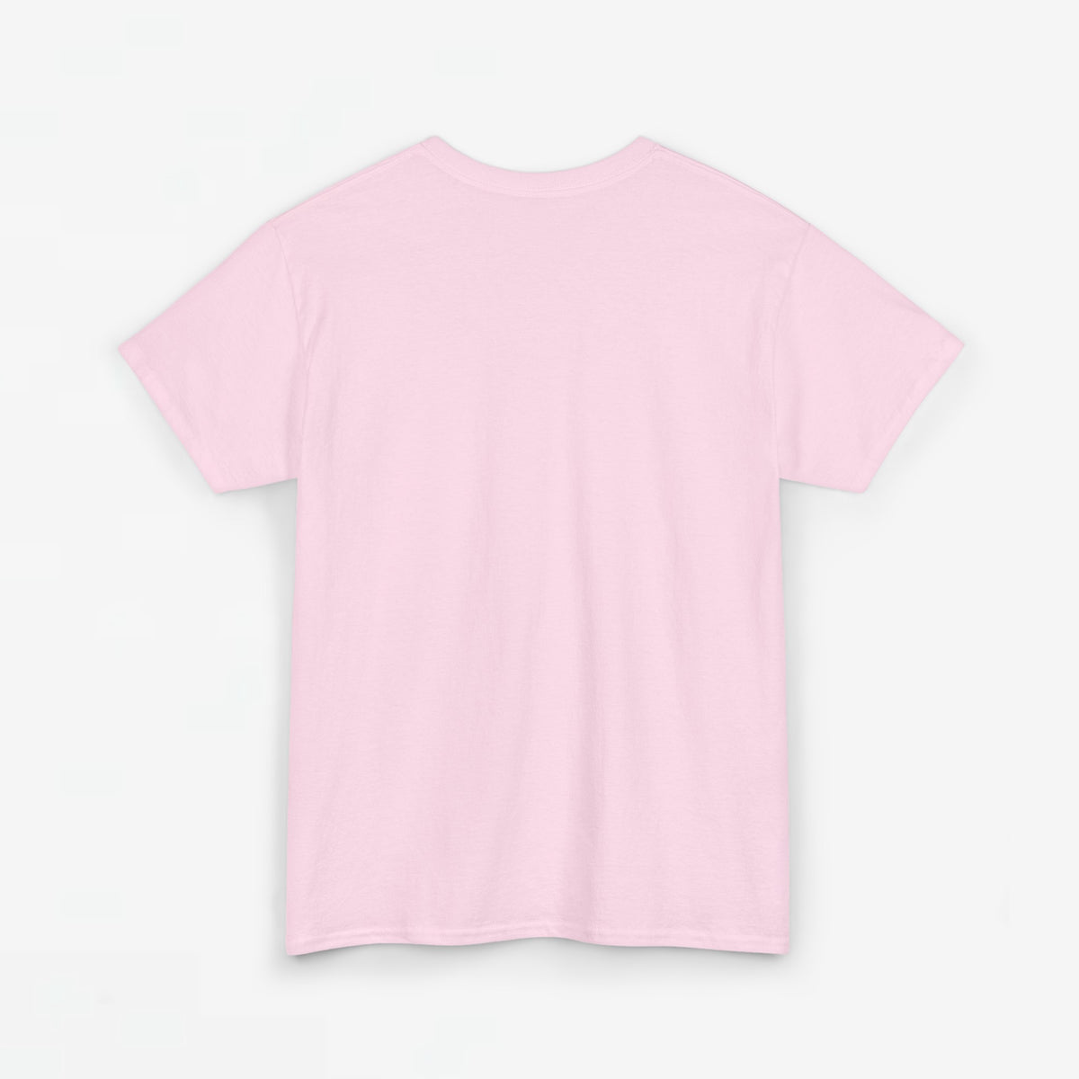 Roze T-shirt plat liggend met ronde hals, zonder zichtbare voorprint