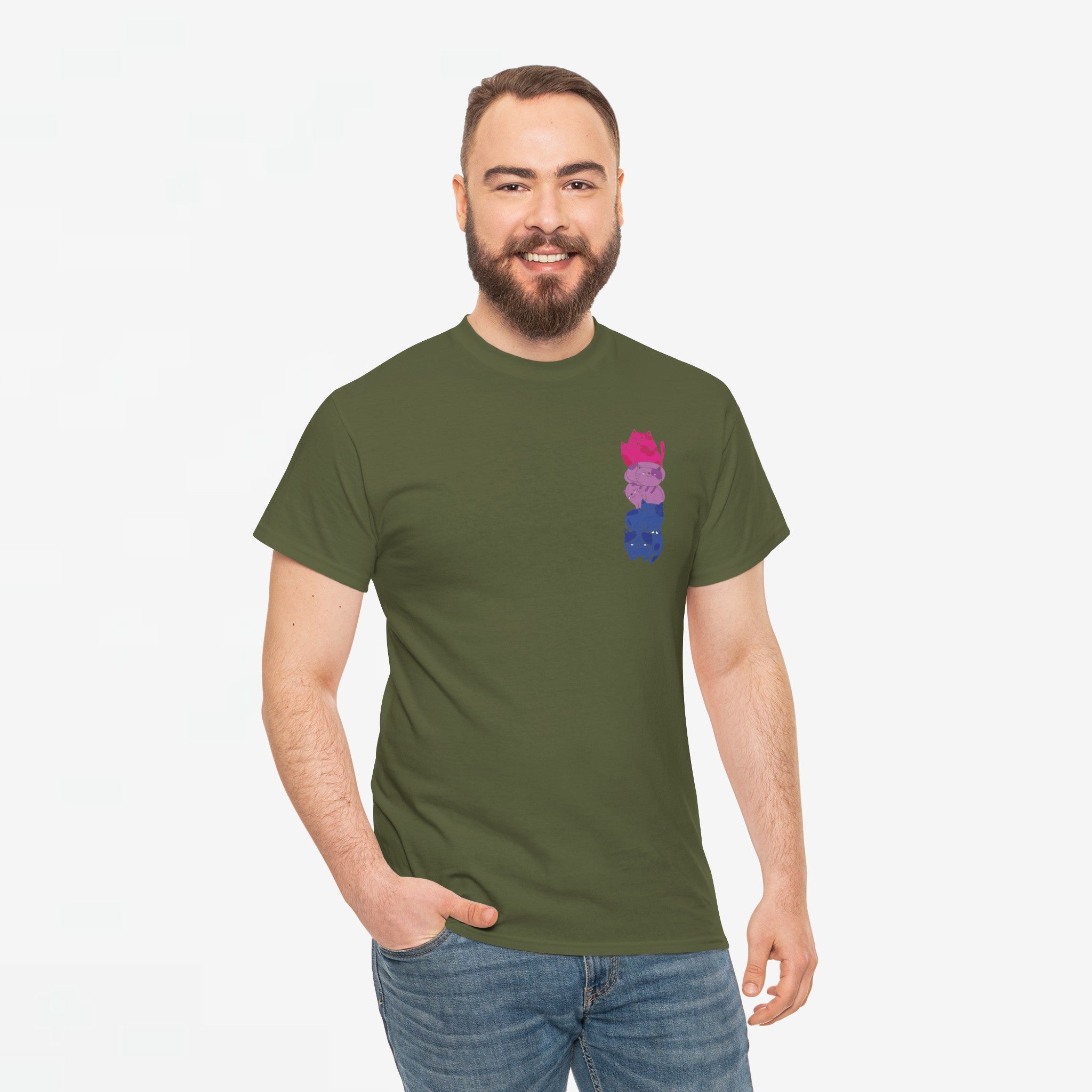 Gay Pride T-shirt - Katten Bi Vlag - Oversized #49