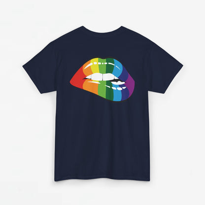 Gay Pride T-shirt - Regenboog Lippen- Back Print - Oversized #35