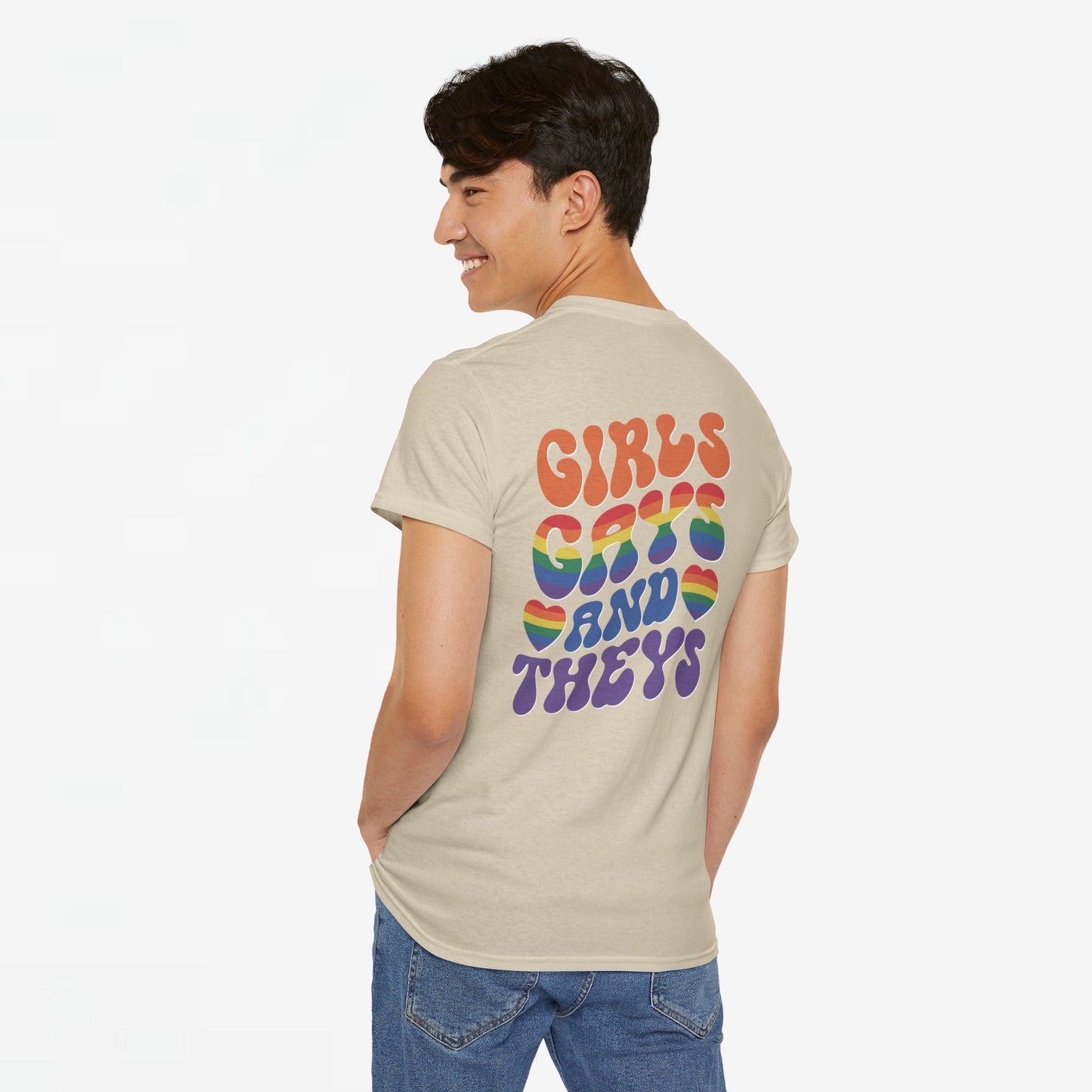 Gay Pride T-shirt - Girls Gays and Theys - Back Print - Oversized #21