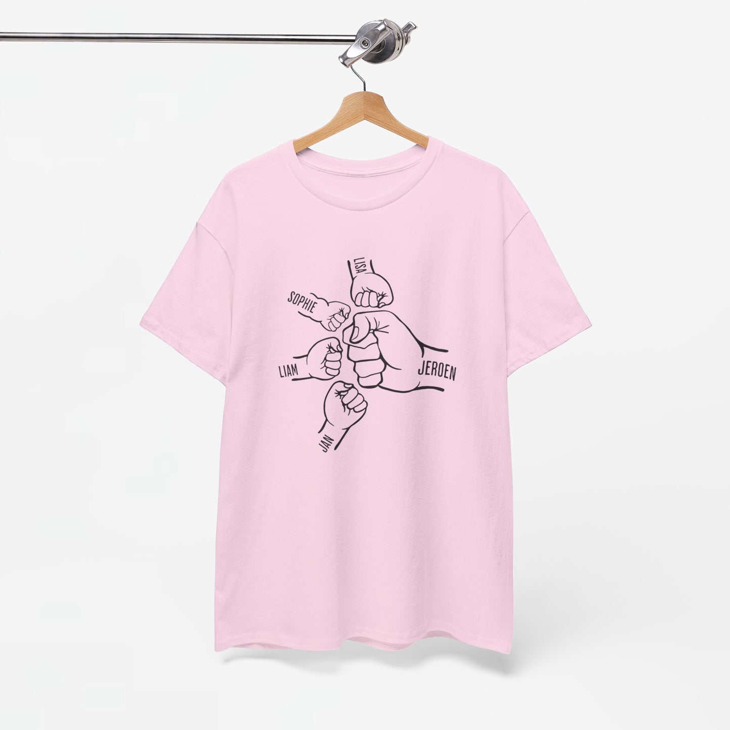 Gepersonaliseerde Vaderdag Papa Cadeau - T-shirt - Fist Bump Papa met namen