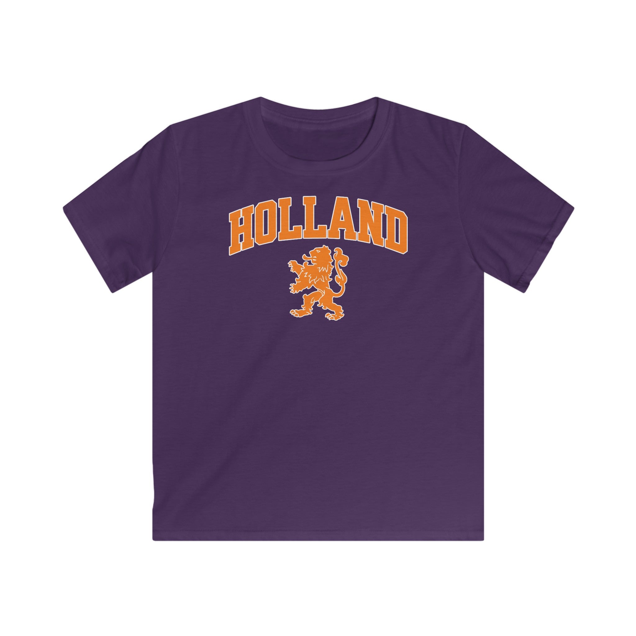 Kind Voetbal T-shirt - EK, WK en Koningsdag Kinderkleding- Personaliseer met Naam & Rugnummer - HOLLAND met Leeuw