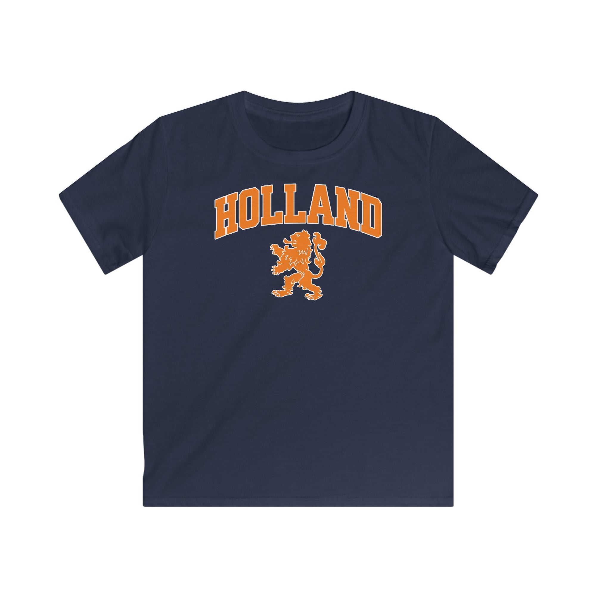 Kind Voetbal T-shirt - EK, WK en Koningsdag Kinderkleding- Personaliseer met Naam & Rugnummer - HOLLAND met Leeuw