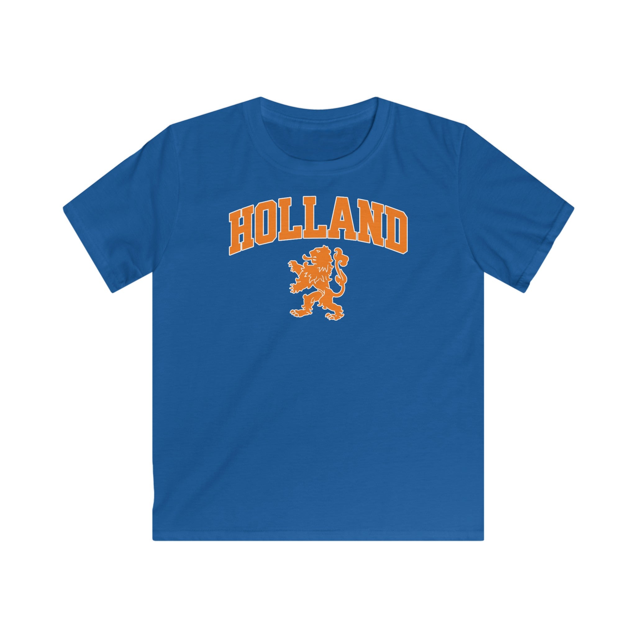 Kind Voetbal T-shirt - EK, WK en Koningsdag Kinderkleding- Personaliseer met Naam & Rugnummer - HOLLAND met Leeuw