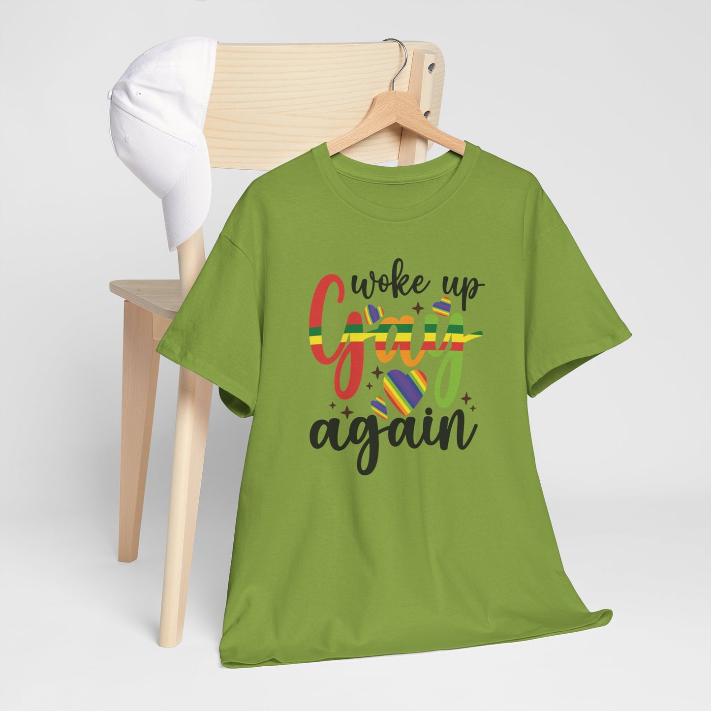 Gay Pride T-shirt - Woke Up Gay Again - Oversized #6